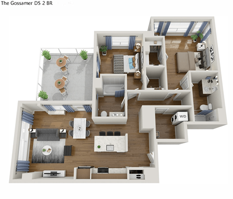 1165 square foot 2 bedroom penthouse